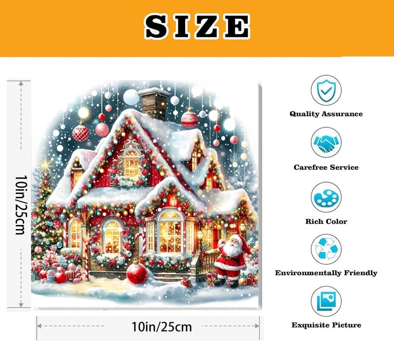VIGEGU Christmas House Paint by Numbers Kit for Adults with Framed,Paint by Number DIY Acrylic Adult Paint by Number Kits for Wall Decor 10x10in - Image 5